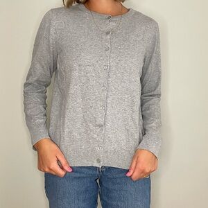 LOFT Light Gray Button-Down Shirt for Women